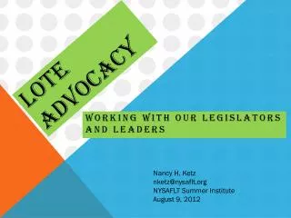 LOTE ADVOCACY