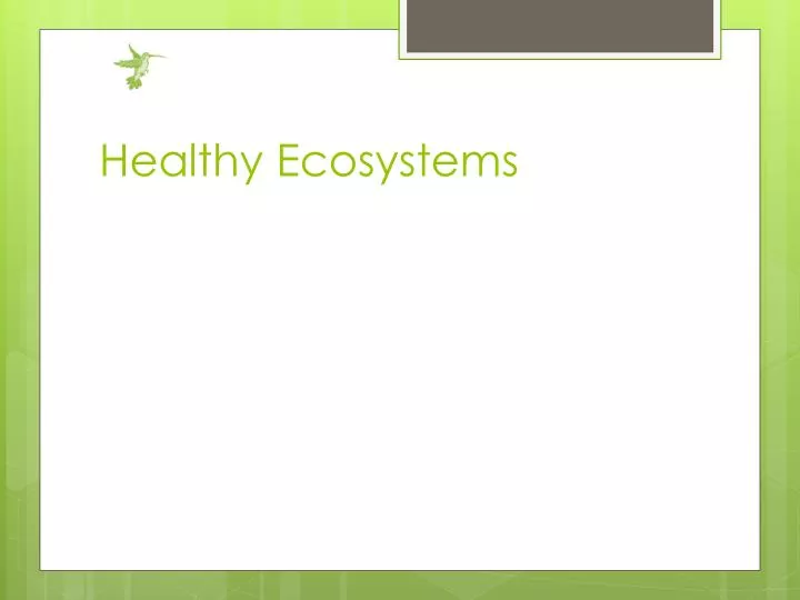 healthy ecosystems