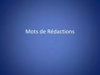 mots de r dactions