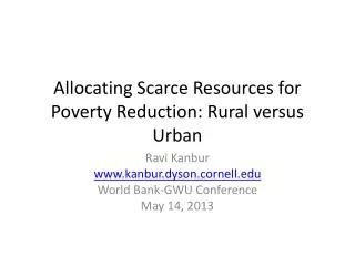 Allocating Scarce Resources for Poverty Reduction: Rural versus Urban