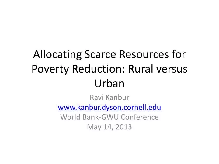 allocating scarce resources for poverty reduction rural versus urban