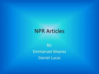 NPR Articles