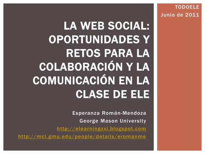 la web social oportunidades y retos para la colaboraci n y la comunicaci n en la clase de ele