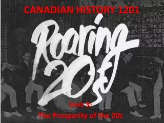 CANADIAN HISTORY 1201