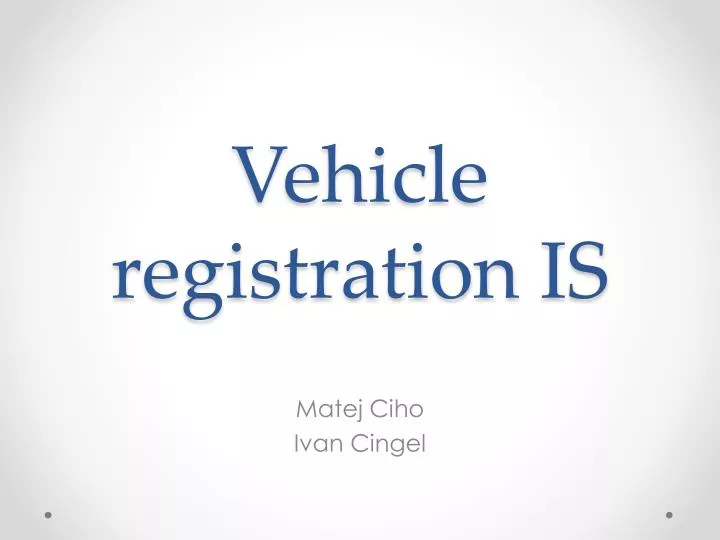 vehicle registration is