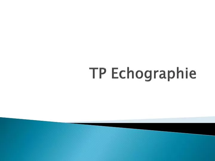 tp echographie