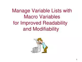 Manage Variable Lists with Macro Variables