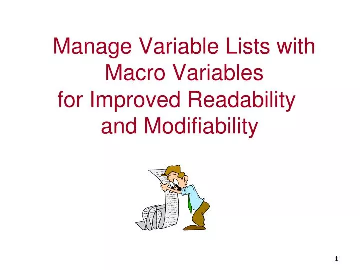 manage variable lists with macro variables