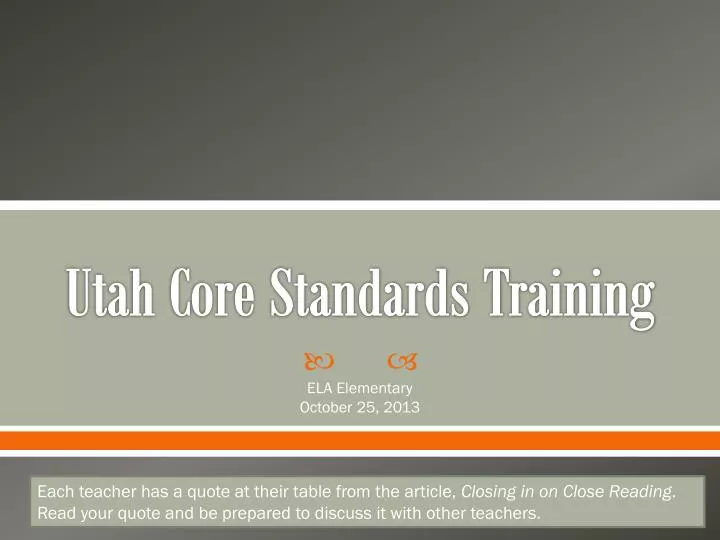 utah core standards training