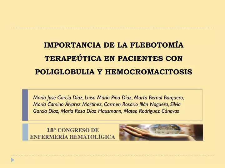 importancia de la flebotom a terape tica en pacientes con poliglobulia y hemocromacitosis