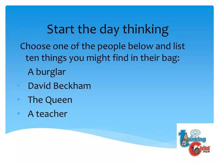 start the day thinking