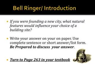 Bell Ringer/ Introduction