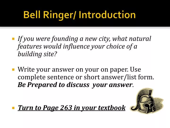 bell ringer introduction