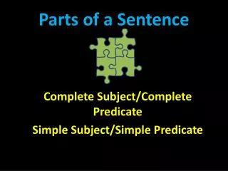 Parts of a Sentence