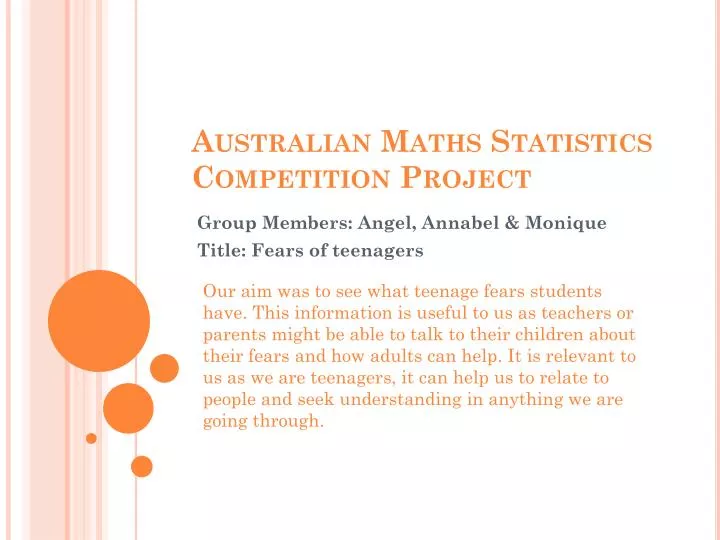 australian maths statistics competition project
