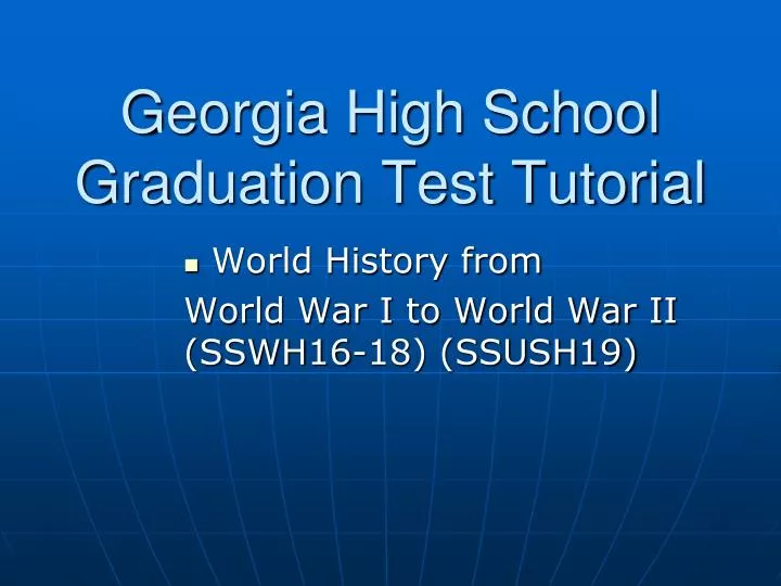georgia high school graduation test tutorial