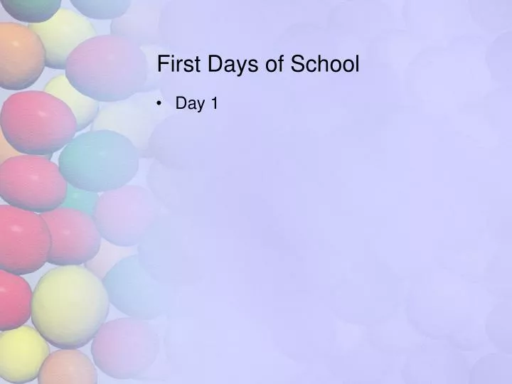 first days of school