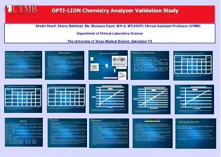 OPTI-LION Chemistry Analyzer Validation Study