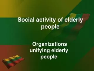 Social activity of elderly people