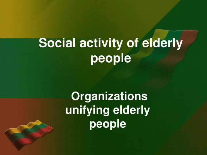 social activity of elderly people