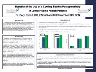 Benefits of the Use of a Cooling Blanket Postoperatively in Lumbar Spine Fusion Patients