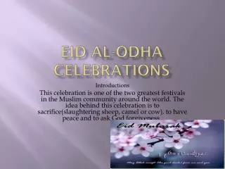 Eid al-odha celebrations