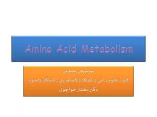 Amino Acid Metabolism