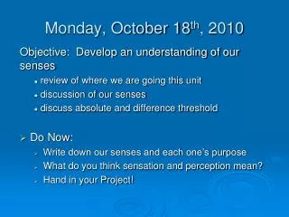monday october 18 th 2010