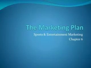 The Marketing Plan