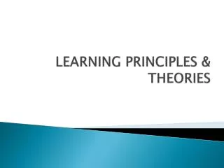 learning principles theories