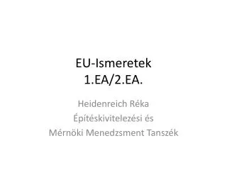 EU-Ismeretek 1.EA/2.EA.
