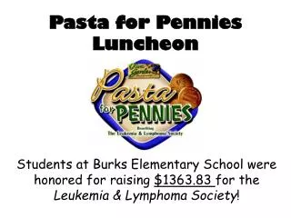 Pasta for Pennies Luncheon