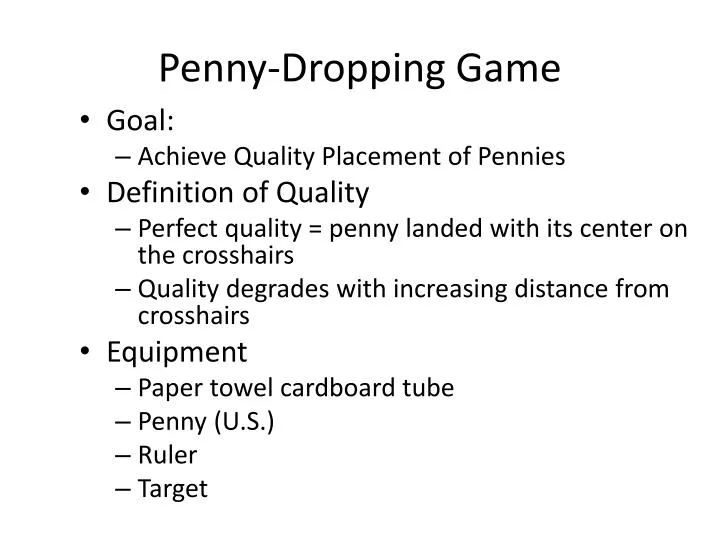 penny dropping game