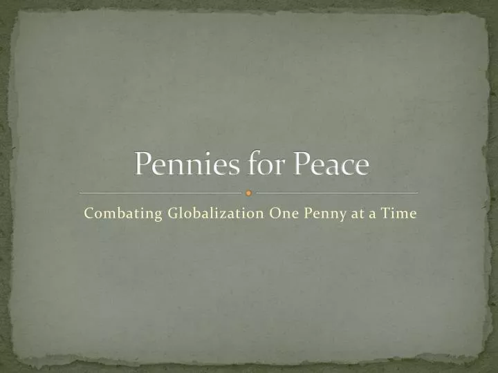 pennies for peace