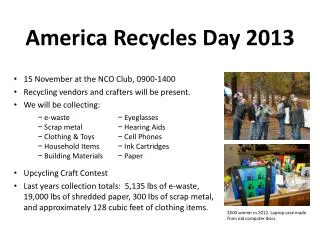 America Recycles Day 2013