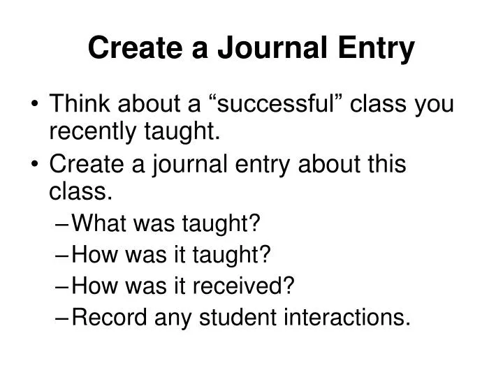 create a journal entry