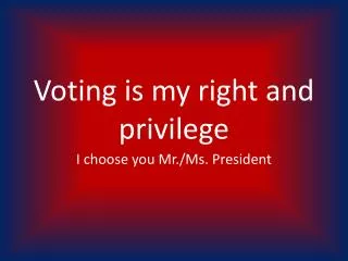 Voting is my right and privilege