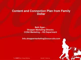 Content and Connection Plan from Family Dollar