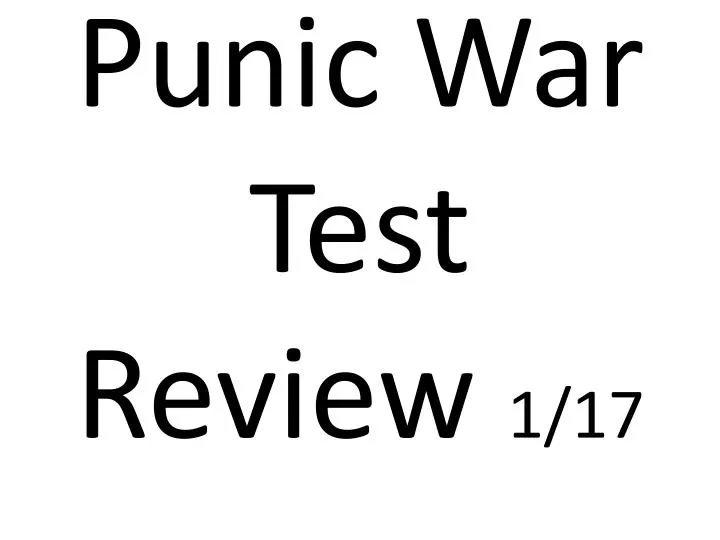 punic war test review 1 17