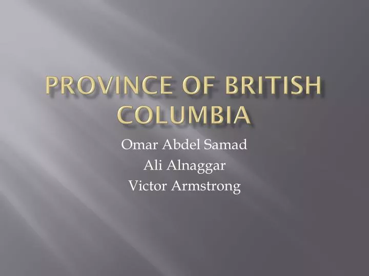 province of british columbia