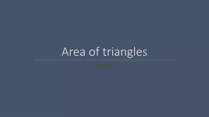 area of triangles