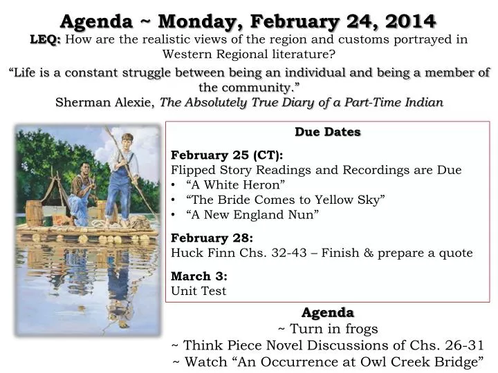 agenda monday february 24 2014