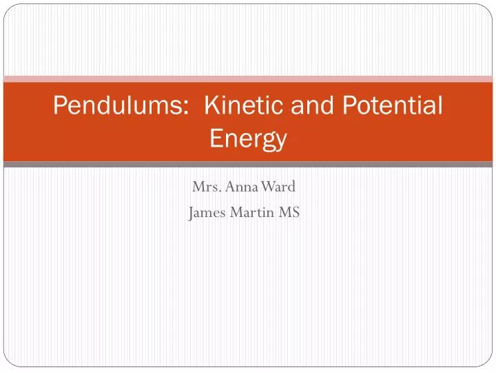 pendulums kinetic and potential energy