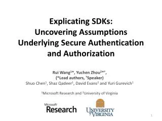 Explicating SDKs: Uncovering Assumptions Underlying Secure Authentication and Authorization