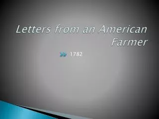 letters from an american farmer