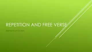 repetition and free verse