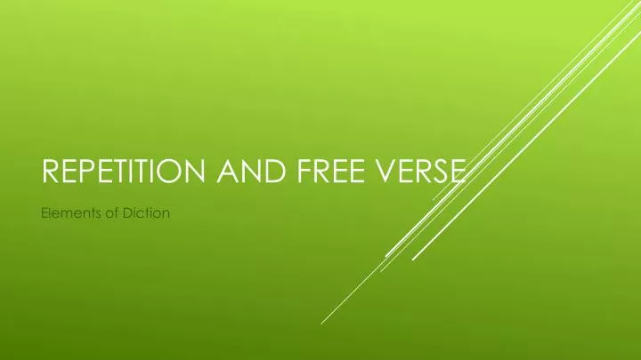 repetition and free verse
