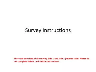 Survey Instructions