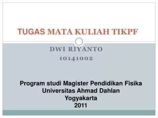 tugas mata kuliah ti kpf