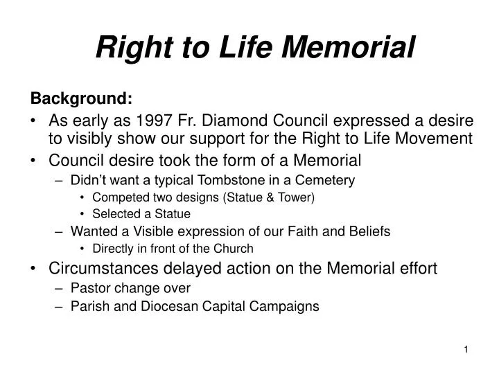 right to life memorial